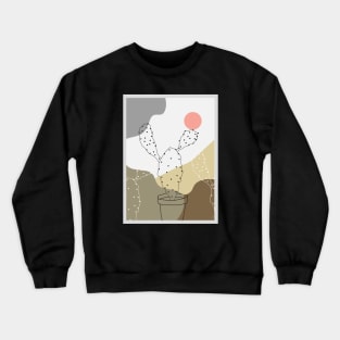 Abstract Desert Cactus Minimalist wall Art Crewneck Sweatshirt